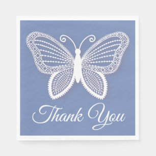 Butterfly Blue Butterflies Wedding Thank You Party Napkins