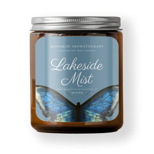  Butterfly Blue Candle Product Packaging Label
