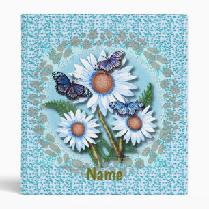 Butterfly Blue Daisies  binder