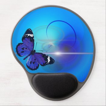 Butterfly Blue Gel Mousepad by Shopia at Zazzle