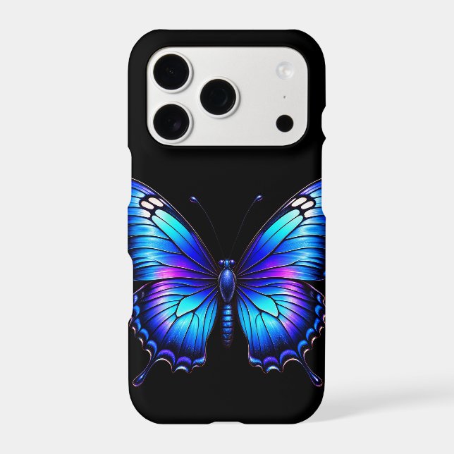 Butterfly blue iphone case (Back)