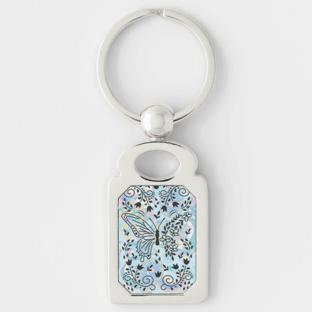 Butterfly Blue Keychain  (Front)