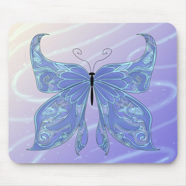 Butterfly Blue Mouse Pad (Front)