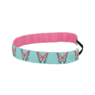 Butterfly Blue Orange Wings Athletic Headband