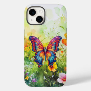 Butterfly Blue Orange Wings Case-Mate iPhone 14 Case