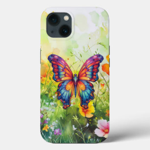 Butterfly Blue Orange Wings iPhone 13 Case