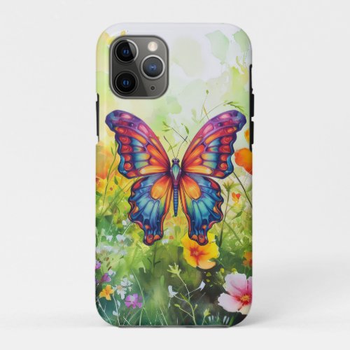 Butterfly Blue Orange Wings iPhone 11 Pro Case