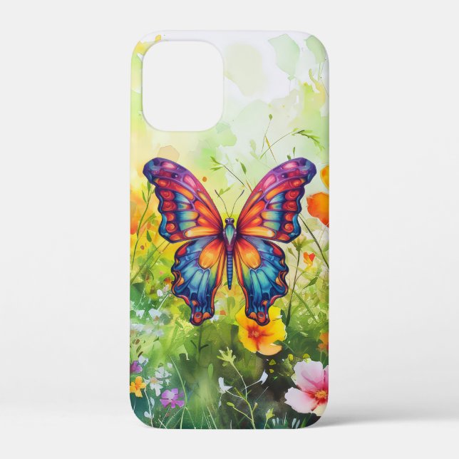Butterfly Blue Orange Wings Case-Mate iPhone Case (Back)