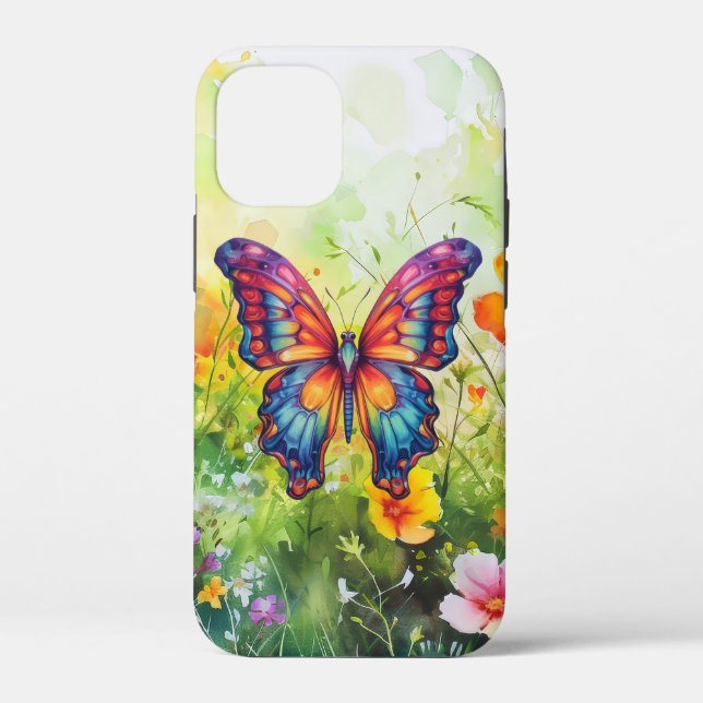 Butterfly Blue Orange Wings Case-Mate iPhone Case (Back)