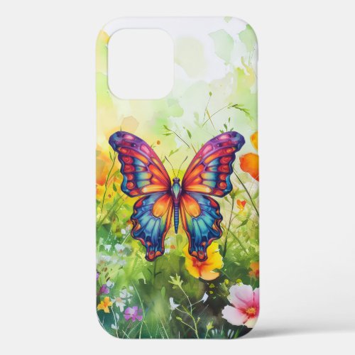 Butterfly Blue Orange Wings iPhone 12 Pro Case