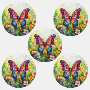Butterfly Blue Orange Wings Clothing Labels
