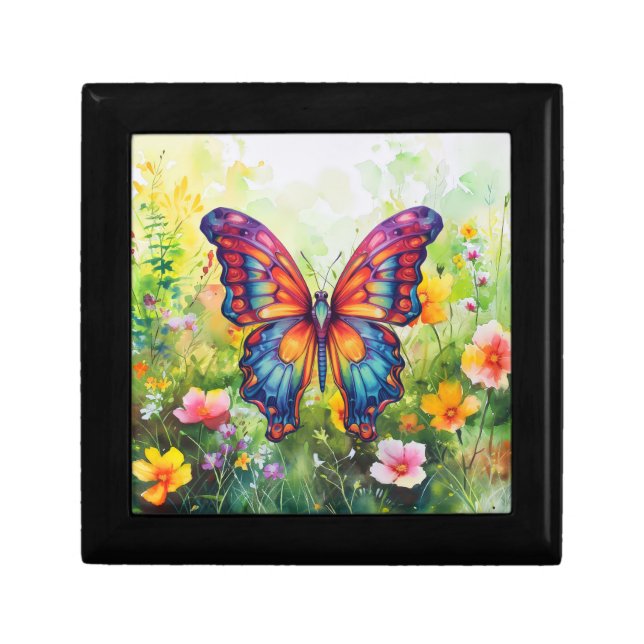 Butterfly Blue Orange Wings Gift Box (Front)
