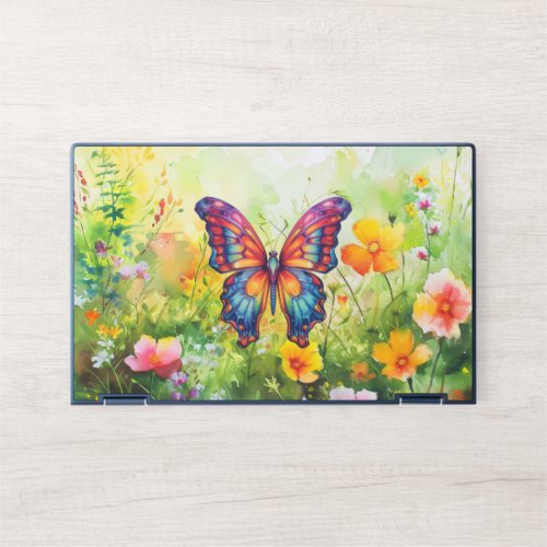 Butterfly Blue Orange Wings HP Laptop Skin