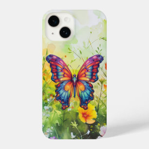 Butterfly Blue Orange Wings iPhone 14 Case