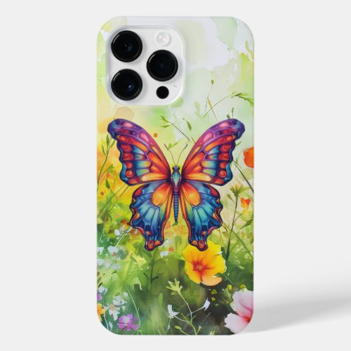 Butterfly Blue Orange Wings iPhone 14 Pro Max Case