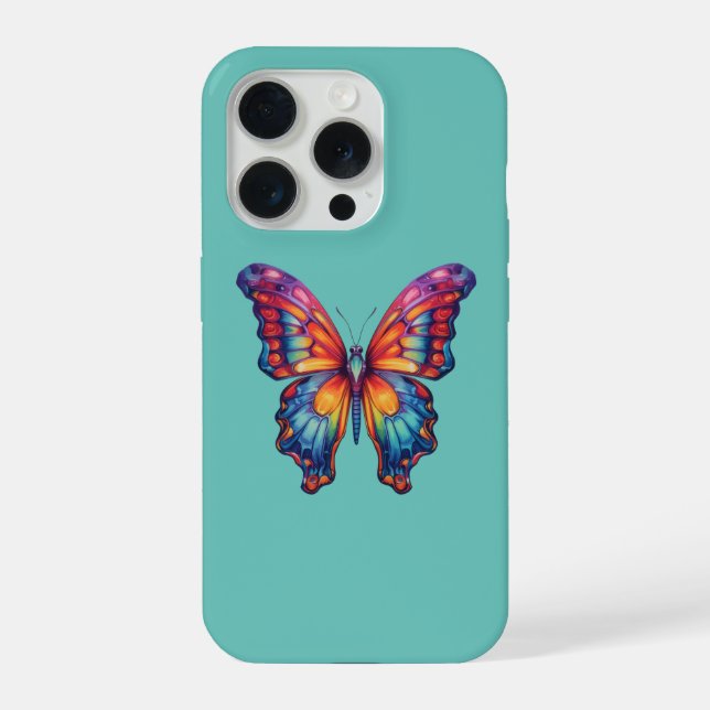 Butterfly Blue Orange Wings Iphone Case (Back)