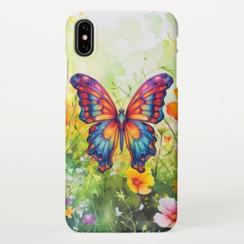 Butterfly Blue Orange Wings iPhone XS Max Case