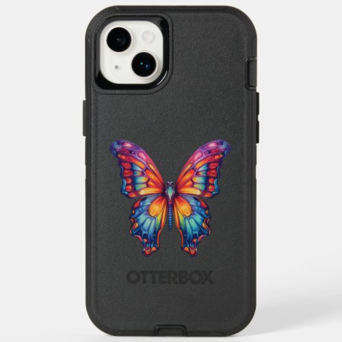 Butterfly Blue Orange Wings OtterBox iPhone 14 Plus Case