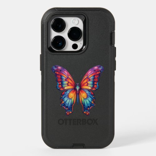 Butterfly Blue Orange Wings OtterBox iPhone 14 Pro Case