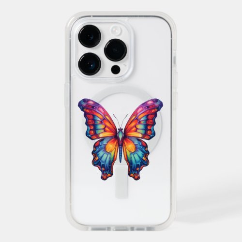 Butterfly Blue Orange Wings OtterBox iPhone 14 Pro Case