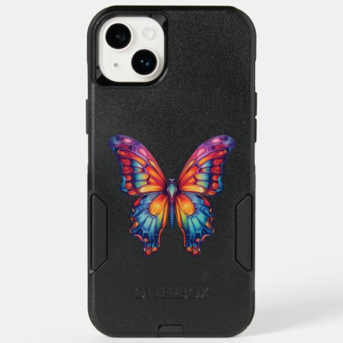 Butterfly Blue Orange Wings OtterBox iPhone 14 Plus Case