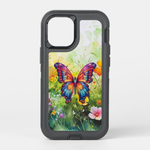 Butterfly Blue Orange Wings OtterBox Defender iPhone 12 Mini Case