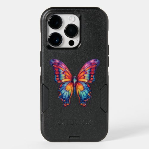 Butterfly Blue Orange Wings OtterBox iPhone 14 Pro Case