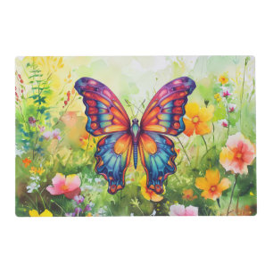 Butterfly Blue Orange Wings Placemat