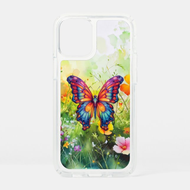Butterfly Blue Orange Wings Speck iPhone 12 Mini Case (Front)