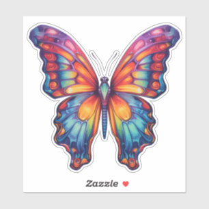 Butterfly Blue Orange Wings Sticker