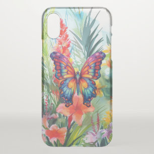 Butterfly Blue Orange Wings iPhone X Case