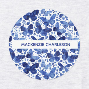 Butterfly Blue Pattern Name Labels