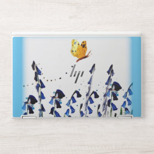 Butterfly Bluebells Floral HP Laptop Skin