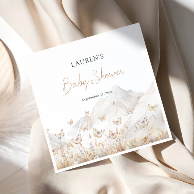 Butterfly Boho Wildflower Baby Shower Napkins (Creator Uploaded)