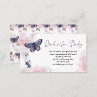 Butterfly Book Request Books for Baby Baby Shower  Enclosure Card