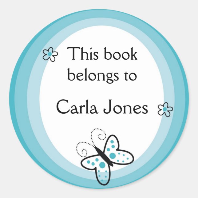 Butterfly Bookplates-This Book Belongs To Labels (Front)