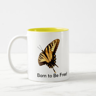 Butterfly" Born to Be Free!" left handed Mug