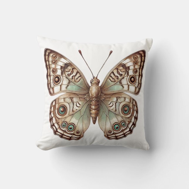 Butterfly Botanical Nature Inspired Art  Throw Pillow (Front)