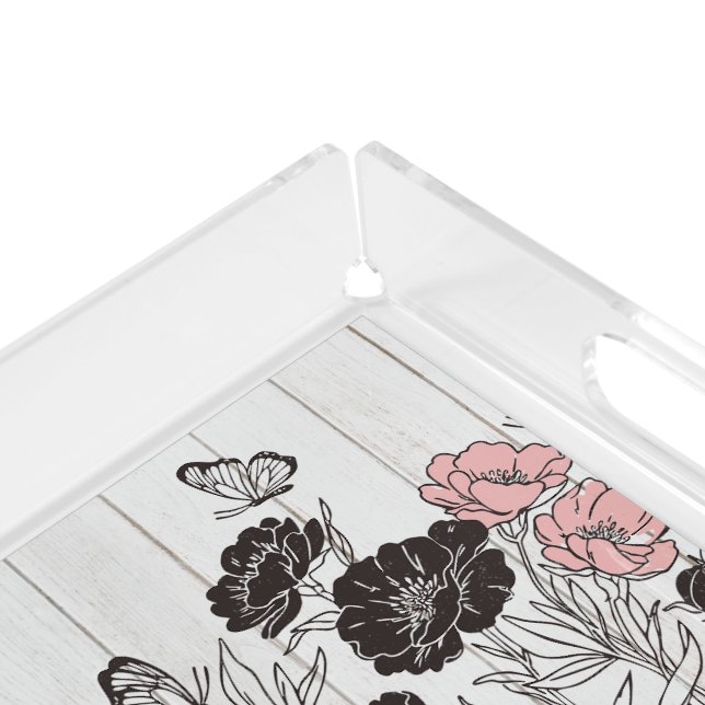Butterfly Bouquet Acrylic Tray (Corner)