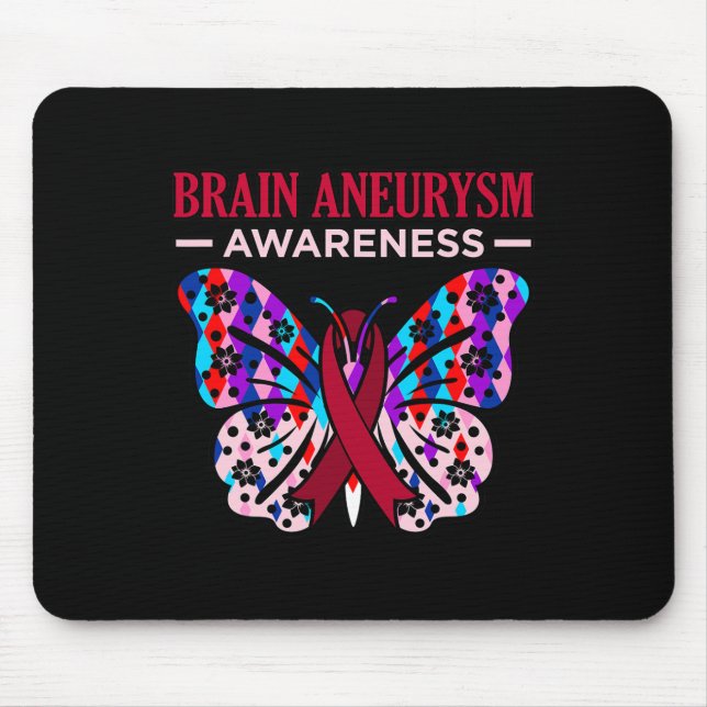 Butterfly Brain Aneurysm Awareness Month Support G Mouse Pad (Front)