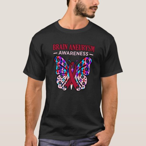 Butterfly Brain Aneurysm Awareness Month Support G T_Shirt