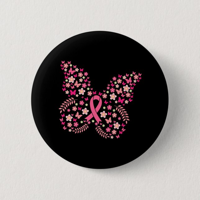Butterfly Breast Cancer Survivor s Women Button (Front)