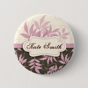 Butterfly Breeze Name Tag Button