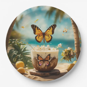 "Butterfly Breezes: Embrace Summer's Lightness" Paper Plates
