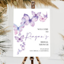 Butterfly Bridal Shower Acrylic Welcome Sign