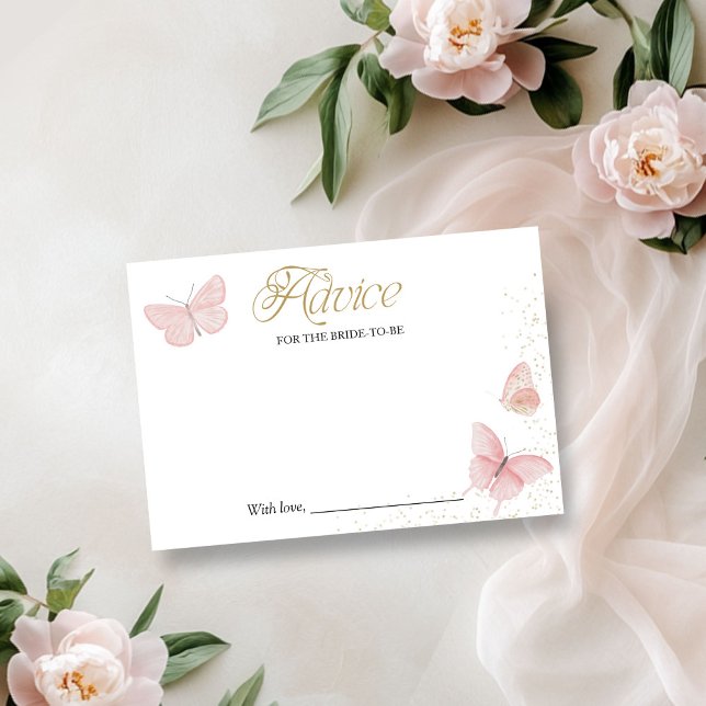 Butterfly Bridal Shower Advice for the Bride Card (Creator Uploaded)