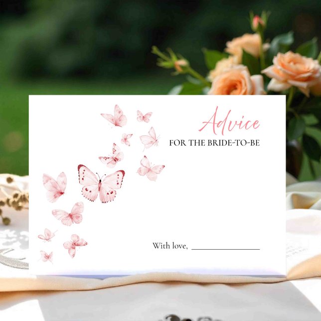 Butterfly Bridal Shower Advice for the Bride Card (Creator Uploaded)