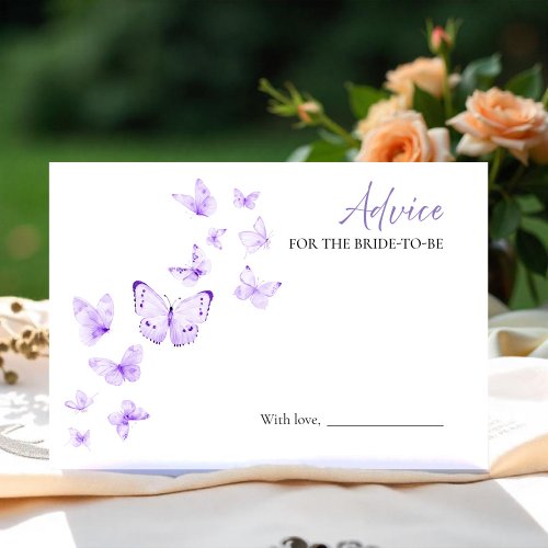 Butterfly Bridal Shower Advice for the Bride Card