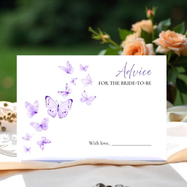 Butterfly Bridal Shower Advice for the Bride Card (Creator Uploaded)
