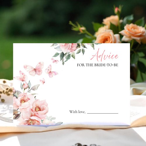 Butterfly Bridal Shower Advice for the Bride Card
